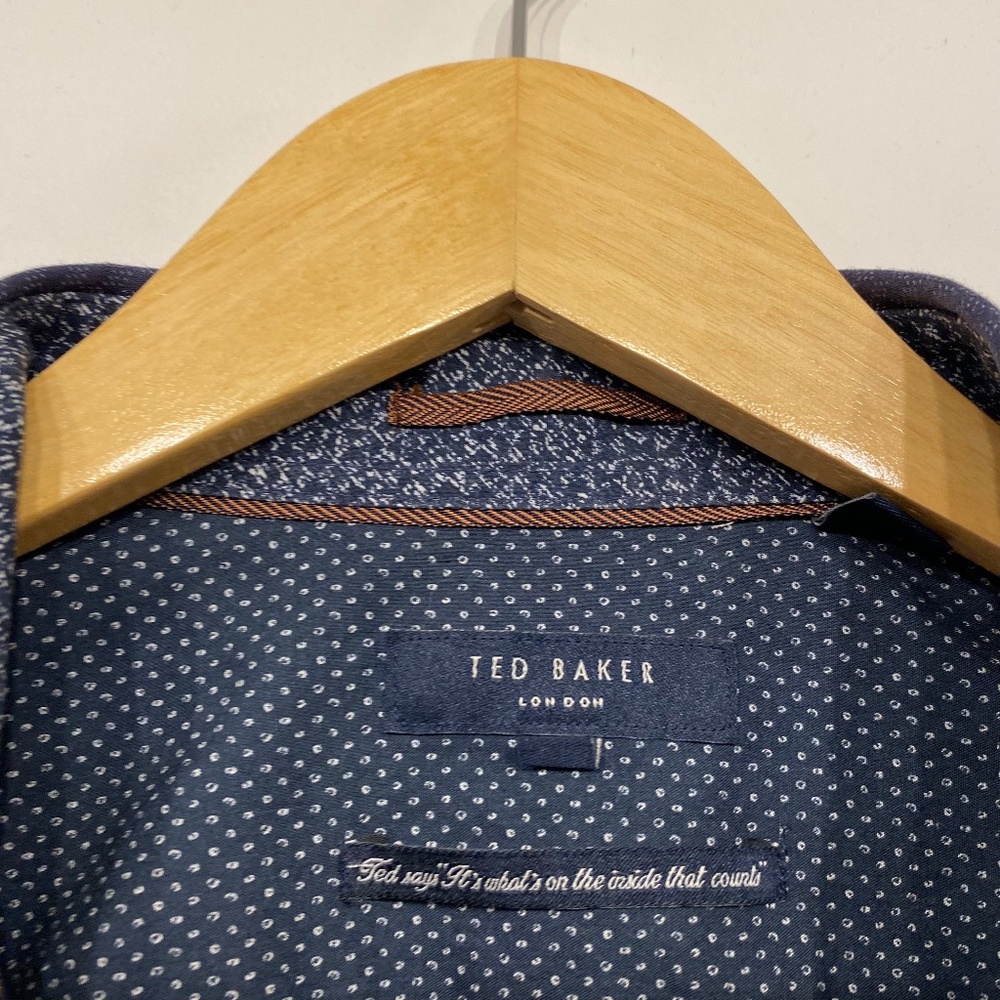 Ted Baker Cotton Blue Patterned Button Down Shirt… - image 2